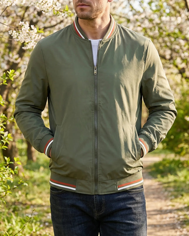 Men's Classic Bomber Jacket – Lightweight Zip-Front Everyday Layer