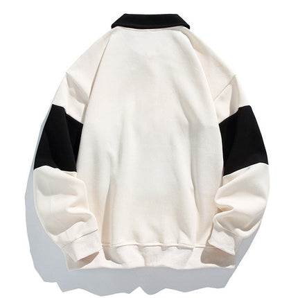 Men's Collared Sweatshirt – Relaxed Fit Rugby Stripe Style