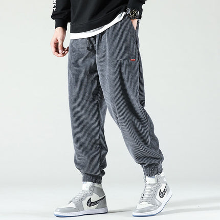 Men's Corduroy Trousers in Relaxed Fit – Elasticated Cuff Cut