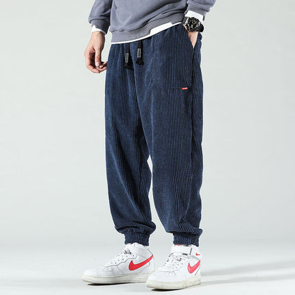 Men's Corduroy Trousers in Relaxed Fit – Elasticated Cuff Cut