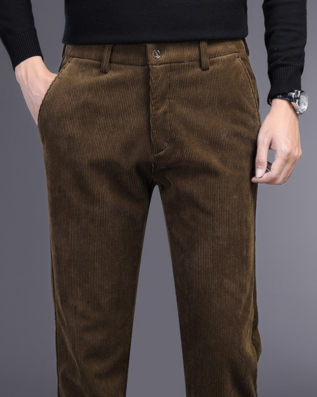 Men's Corduroy Trousers – Straight Fit Smart Casual Style
