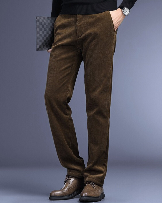 Men's Corduroy Trousers – Straight Fit Smart Casual Style