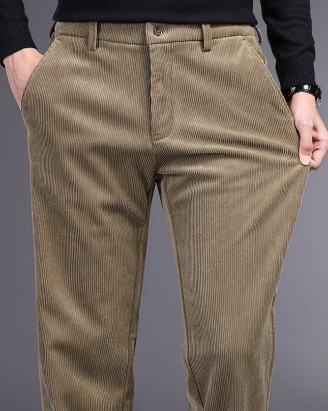 Men's Corduroy Trousers – Straight Fit Smart Casual Style