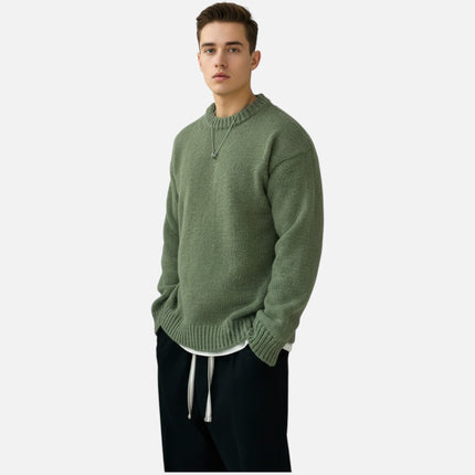 Men's Crew Neck Jumper – Relaxed Fit Textured Knit