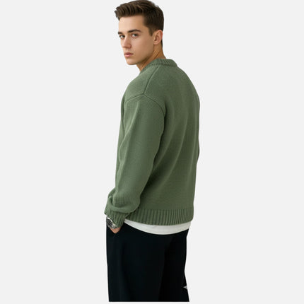 Men's Crew Neck Jumper – Relaxed Fit Textured Knit