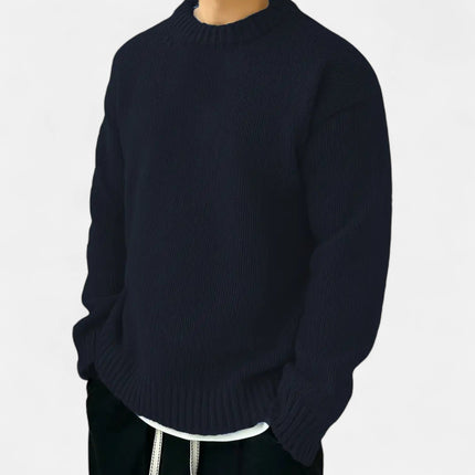 Men's Crew Neck Jumper – Relaxed Fit Textured Knit