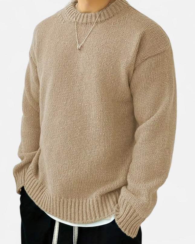 Men's Crew Neck Jumper – Relaxed Fit Textured Knit