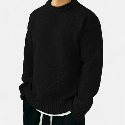 Men's Crew Neck Jumper – Relaxed Fit Textured Knit