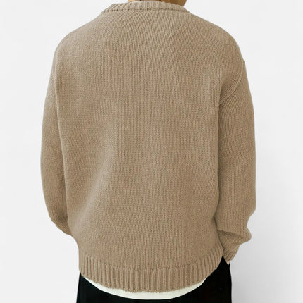 Men's Crew Neck Jumper – Relaxed Fit Textured Knit