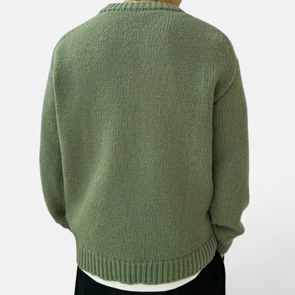 Men's Crew Neck Jumper – Relaxed Fit Textured Knit