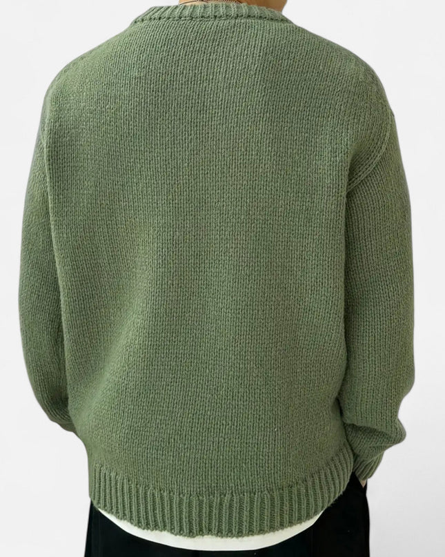 Men's Crew Neck Jumper – Relaxed Fit Textured Knit