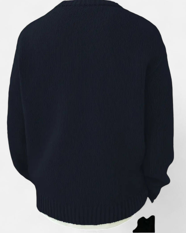 Men's Crew Neck Jumper – Relaxed Fit Textured Knit