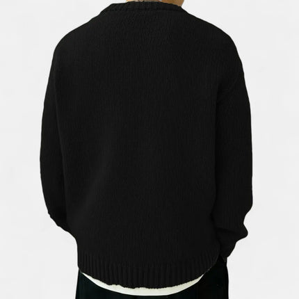 Men's Crew Neck Jumper – Relaxed Fit Textured Knit