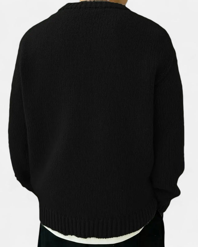 Men's Crew Neck Jumper – Relaxed Fit Textured Knit
