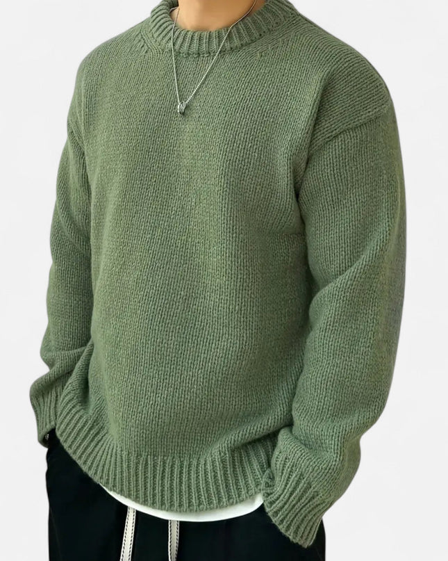 Men's Crew Neck Jumper – Relaxed Fit Textured Knit