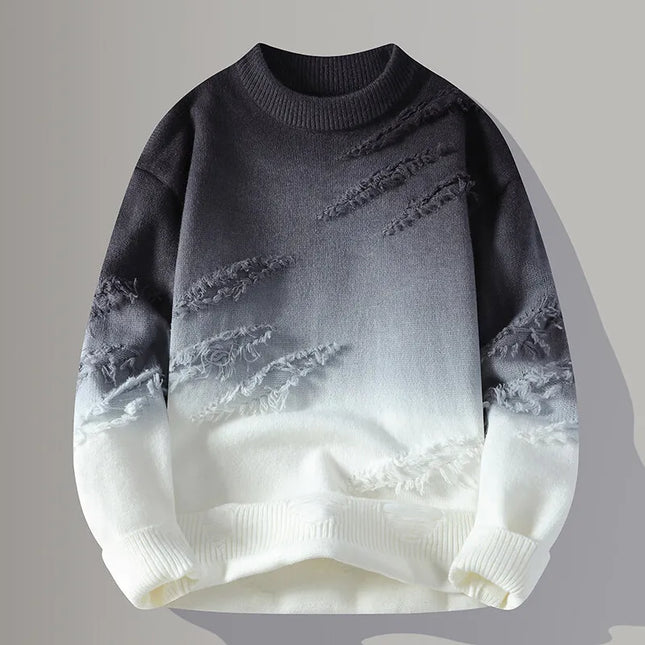 Men's Crew Neck Jumper – Textured Knit Contemporary Style