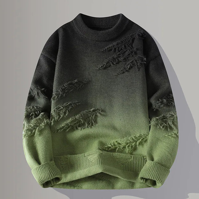 Men's Crew Neck Jumper – Textured Knit Contemporary Style