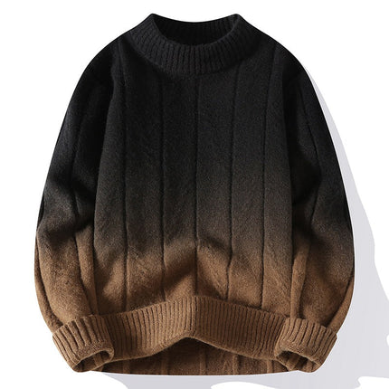 Men's Crew Neck Jumper | Textured Knit Gradient
