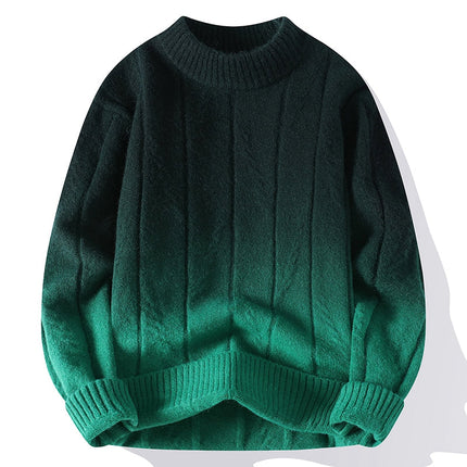 Men's Crew Neck Jumper | Textured Knit Gradient