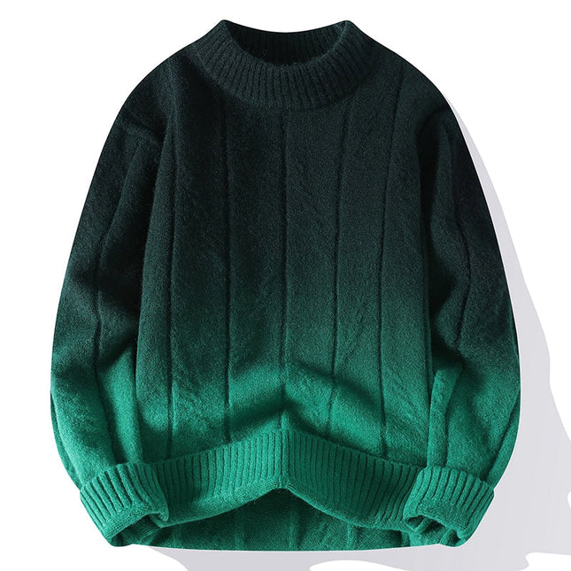 Men's Crew Neck Jumper | Textured Knit Gradient