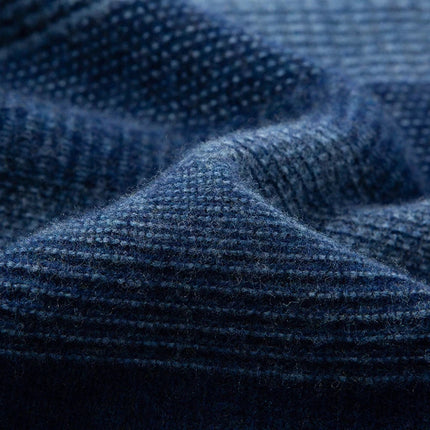 Men's Crew Neck Jumper – Textured Knit Stripe Design
