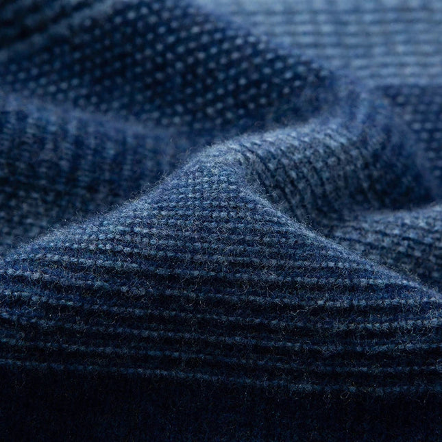 Men's Crew Neck Jumper – Textured Knit Stripe Design
