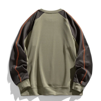 Men's Crew Neck Sweatshirt – Relaxed Fit Colour Block Style