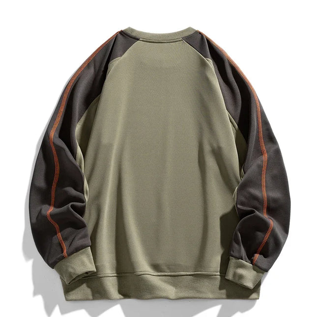 Men's Crew Neck Sweatshirt – Relaxed Fit Colour Block Style