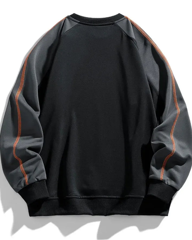Men's Crew Neck Sweatshirt – Relaxed Fit Colour Block Style
