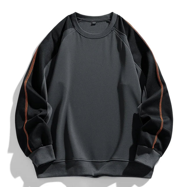 Men's Crew Neck Sweatshirt – Relaxed Fit Colour Block Style