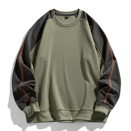Men's Crew Neck Sweatshirt – Relaxed Fit Colour Block Style