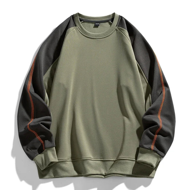 Men's Crew Neck Sweatshirt – Relaxed Fit Colour Block Style