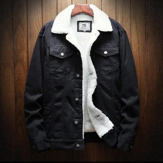 Men's Denim Trucker Jacket – Borg Collar Classic Casual Layer