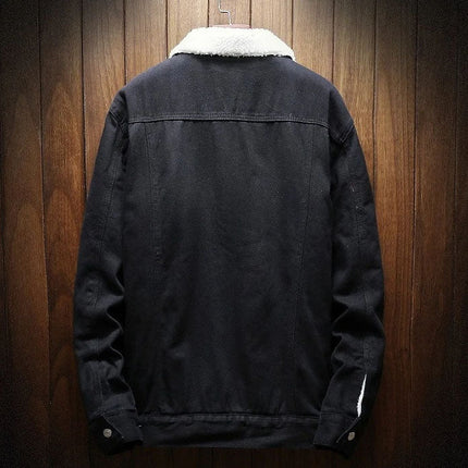 Men's Denim Trucker Jacket – Borg Collar Classic Casual Layer