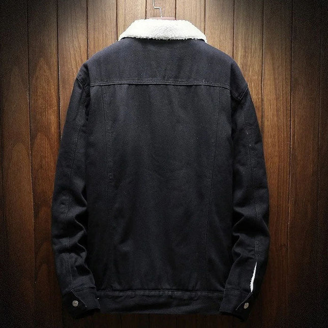 Men's Denim Trucker Jacket – Borg Collar Classic Casual Layer