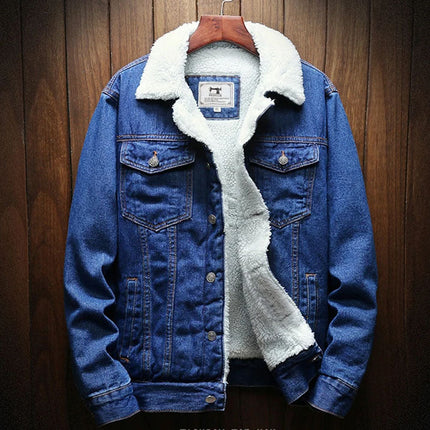 Men's Denim Trucker Jacket – Borg Collar Classic Casual Layer