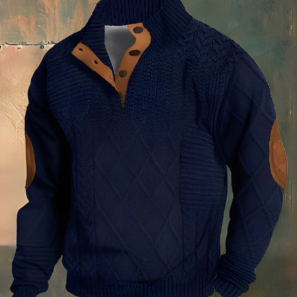 Men's Funnel Neck Jumper in Regular Fit – Heritage Button Neck