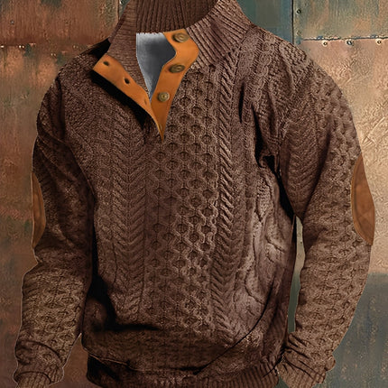 Men's Funnel Neck Jumper in Regular Fit – Heritage Button Neck