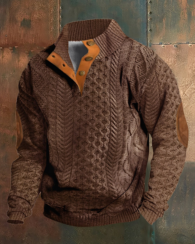 Men's Funnel Neck Jumper in Regular Fit – Heritage Button Neck