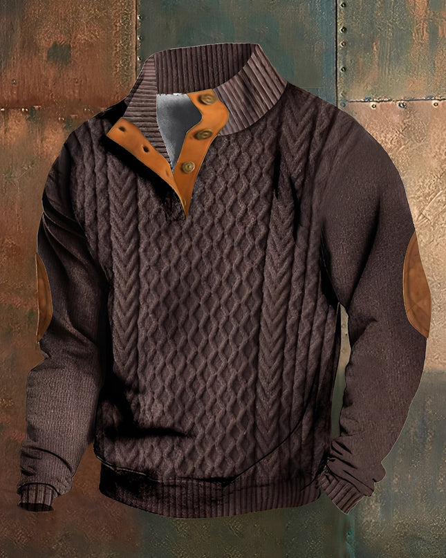 Men's Funnel Neck Jumper in Regular Fit – Heritage Button Neck