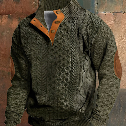 Men's Funnel Neck Jumper in Regular Fit – Heritage Button Neck