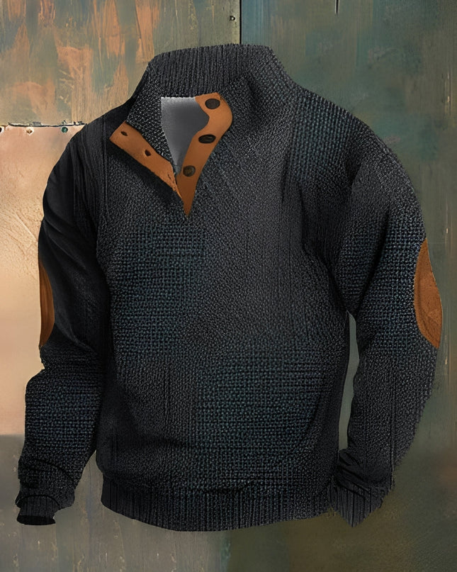 Men's Funnel Neck Jumper in Regular Fit – Heritage Button Neck