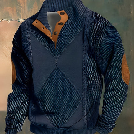 Men's Funnel Neck Jumper in Regular Fit – Heritage Button Neck