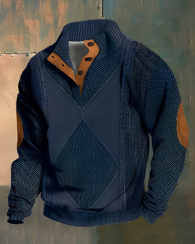 Men's Funnel Neck Jumper in Regular Fit – Heritage Button Neck