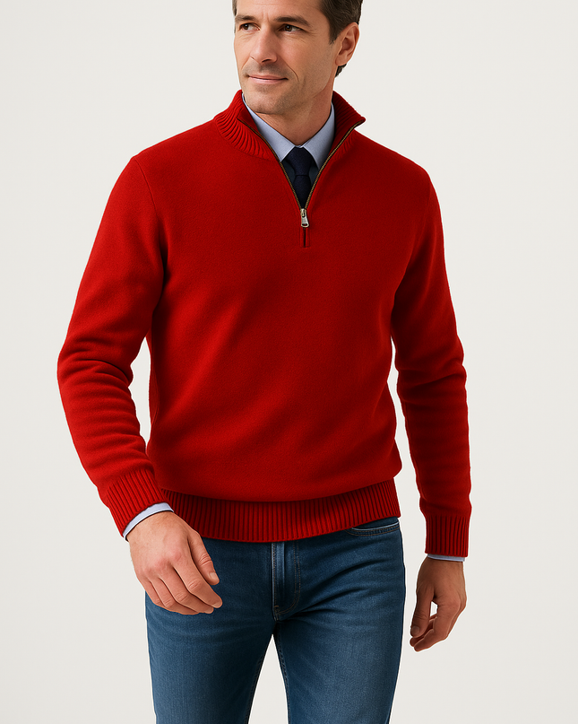Men's Half Zip Jumper – Regular Fit Smart Casual Knit