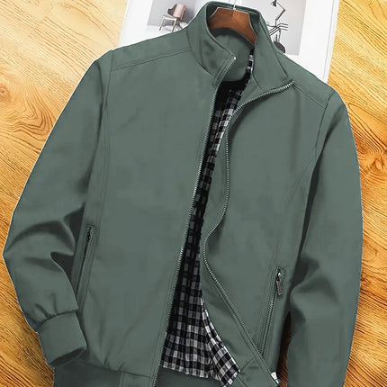 Men's Harrington Bomber Jacket – Stand Collar Lightweight Layer