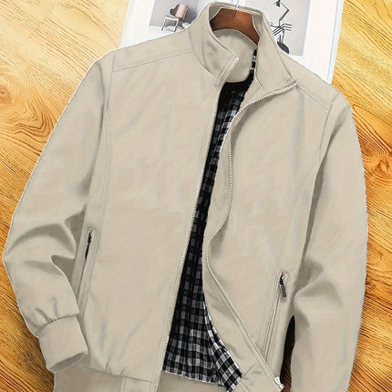 Men's Harrington Bomber Jacket – Stand Collar Lightweight Layer
