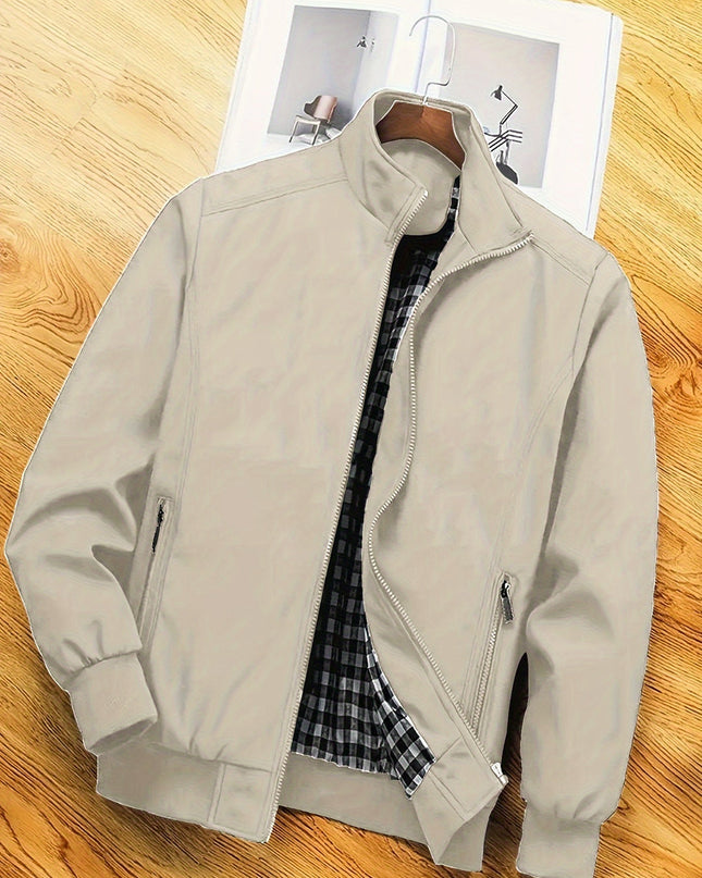Men's Harrington Bomber Jacket – Stand Collar Lightweight Layer