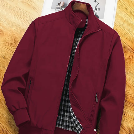 Men's Harrington Bomber Jacket – Stand Collar Lightweight Layer