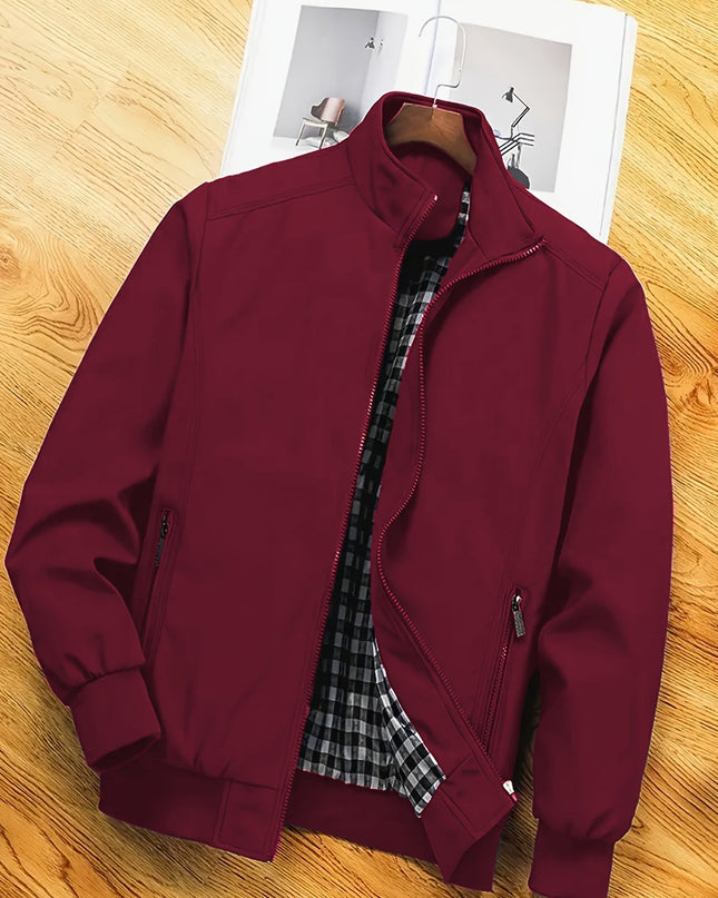 Men's Harrington Bomber Jacket – Stand Collar Lightweight Layer